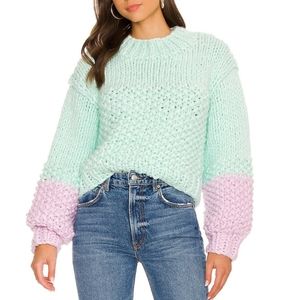 NEW FOR LOVE AND LEMONS KERRY CROPPED CHUNKY KNIT SWEATER